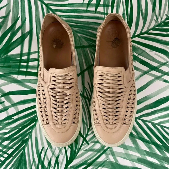 Tory Burch Huarache 2 Slip On Leather Sneakers in Blush Size 9 - Picture 1 of 8